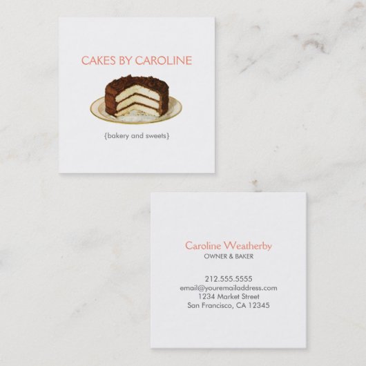 LaagCake Vierkante Visitekaartje (Voorkant / Achterkant)