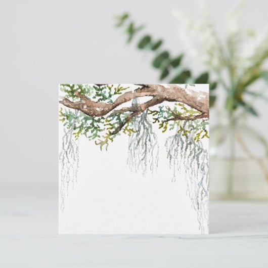 Laagland aquarel uitnodiging (Staand voorkant)