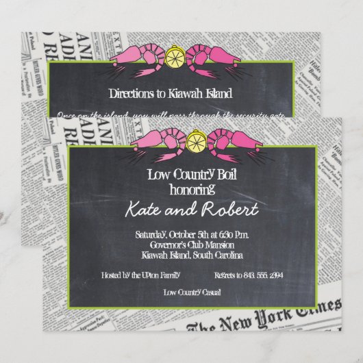 Laagland Boil Newsprint Uitnodiging (Voorkant / Achterkant)