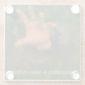 Laagland en hoge plaatsen glazen onderzetter (Achterkant)