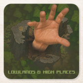 Laagland en hoge plaatsen kartonnen onderzetters (Voorkant)