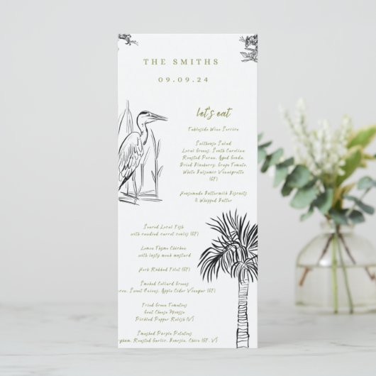 Laagland zuidelijk geïllustreerd menu (Staand voorkant)