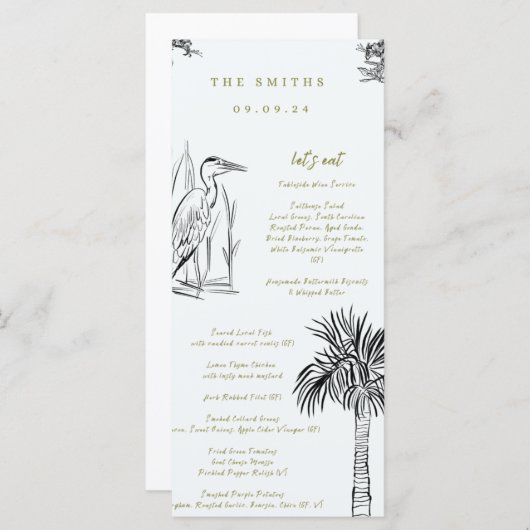 Laagland zuidelijk geïllustreerd menu (Voorkant / Achterkant)