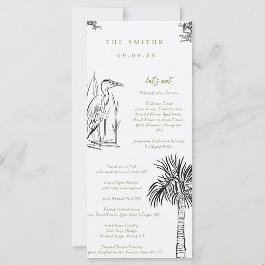 Laagland zuidelijk geïllustreerd menu (Voorkant)