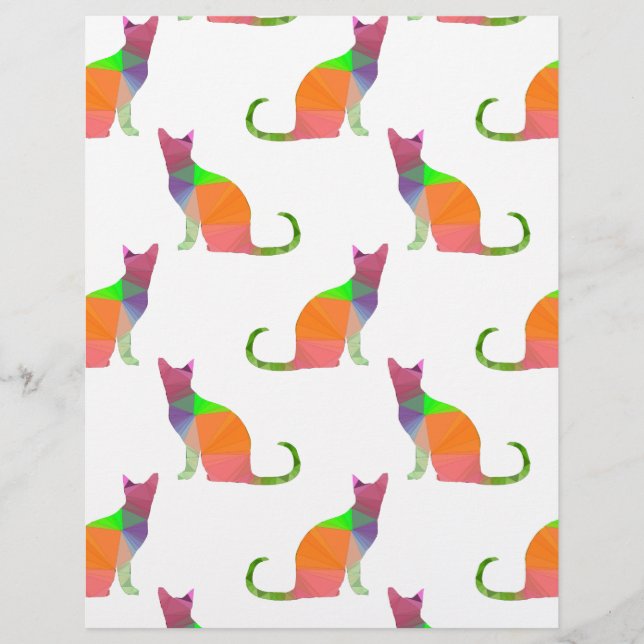Laagpoly Cat Silhouette Pattern (Voorkant)