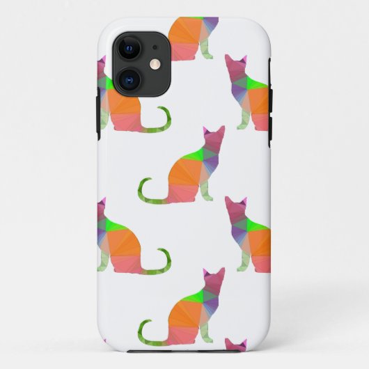 Laagpoly Cat Silhouette Pattern Case-Mate iPhone Case (Achterkant)
