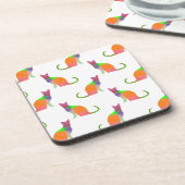 Laagpoly Cat Silhouette Pattern Drankjes Onderzetter (Linkerzijde)