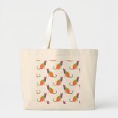 Laagpoly Cat Silhouette Pattern Grote Tote Bag (Voorkant)