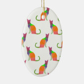Laagpoly Cat Silhouette Pattern Keramisch Ornament (Rechts)
