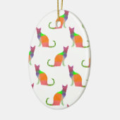 Laagpoly Cat Silhouette Pattern Keramisch Ornament (Links)