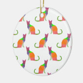 Laagpoly Cat Silhouette Pattern Keramisch Ornament (Links)