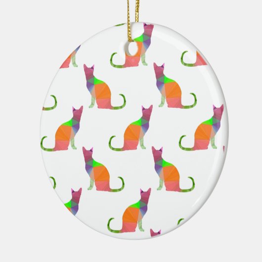 Laagpoly Cat Silhouette Pattern Keramisch Ornament (Links)