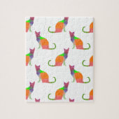 Laagpoly Cat Silhouette Pattern Legpuzzel (Verticaal)