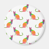 Laagpoly Cat Silhouette Pattern Magneet (Voorkant)
