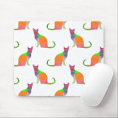 Laagpoly Cat Silhouette Pattern Muismat (Met muis)