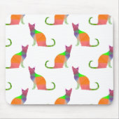 Laagpoly Cat Silhouette Pattern Muismat (Voorkant)