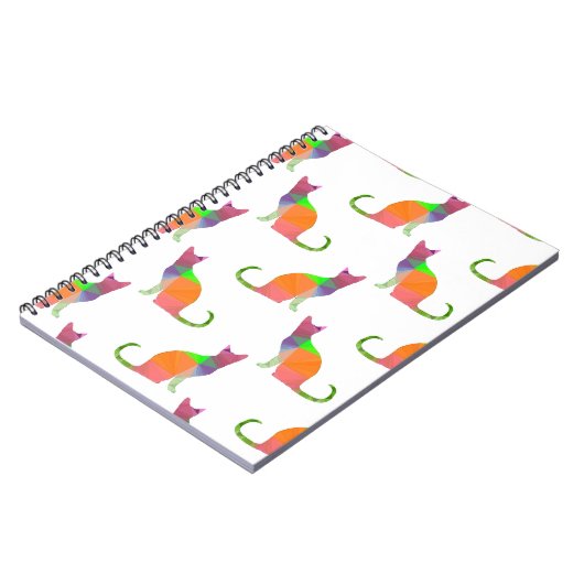 Laagpoly Cat Silhouette Pattern Notitieboek (Linkerzijde)