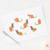Laagpoly Cat Silhouette Pattern Ovale Sticker (Envelop)