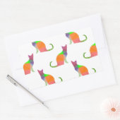 Laagpoly Cat Silhouette Pattern Rechthoekige Sticker (Envelop)