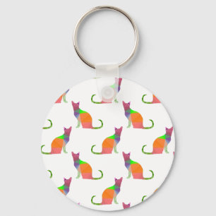 Laagpoly Cat Silhouette Pattern Sleutelhanger