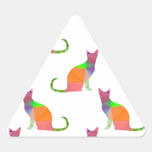 Laagpoly Cat Silhouette Pattern Sticker