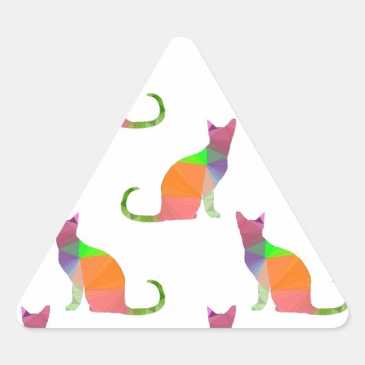 Laagpoly Cat Silhouette Pattern Sticker (Voorkant)