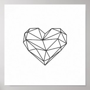 Laagpoly hart poster