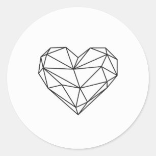 Laagpoly hart ronde sticker