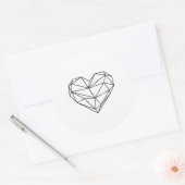 Laagpoly hart ronde sticker (Envelop)