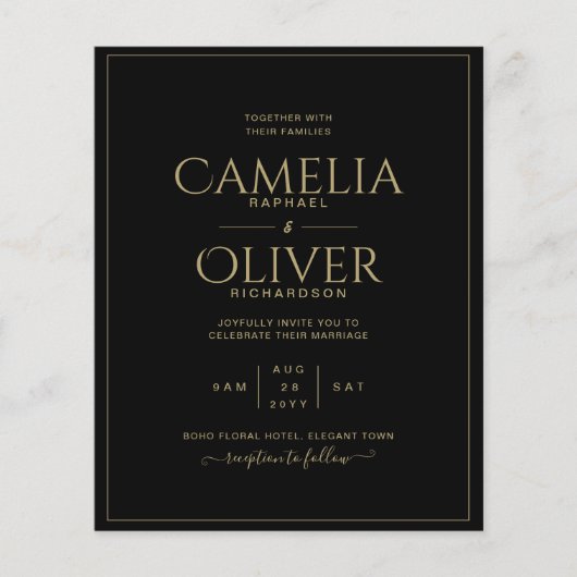 LAAGSTE BEGROTING Moderne, elegante klassieke teks Flyer (Voorkant)