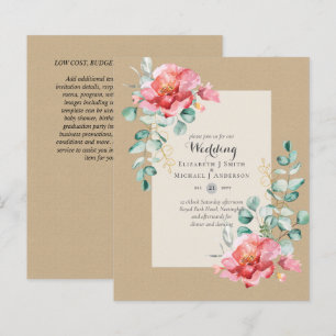 LAAGSTE BEGROTING Rood Floral Eucalyptus WEDDING I