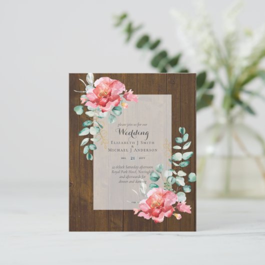 LAAGSTE BEGROTING Rood Floral Eucalyptus WEDDING I (Staand voorkant)
