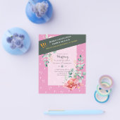 LAAGSTE BEGROTING Rood Floral Eucalyptus WEDDING I Flyer (Enkel)