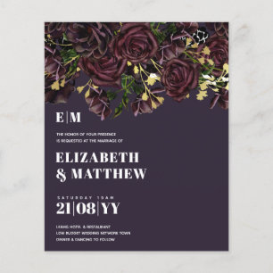 Laagste begrotingsbruiloft FLYERS Dark Plum Marsal