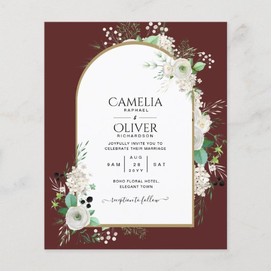 Laagste bruidsrozen die het huwelijk aangaan nodig flyer (Voorkant)