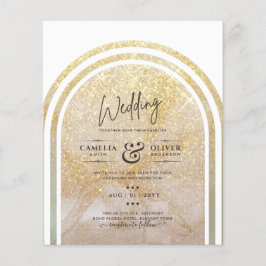 Laagste BUDGET All-in-1 Glitter Gouden Marmer Brui Flyer