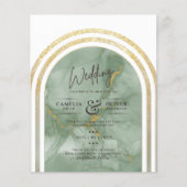 Laagste BUDGET All-in-1 Groen Gouden Marmer Bruilo Flyer (Voorkant)