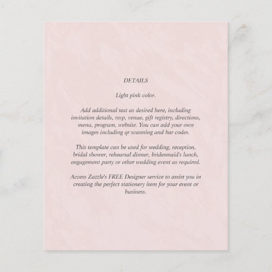LAAGSTE BUDGET All-in-1 Monogram Roze Trouwfeest Flyer (Achterkant)