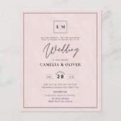 LAAGSTE BUDGET All-in-1 Monogram Roze Trouwfeest Flyer (Voorkant)