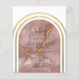 Laagste BUDGET All-in-1 Roze Gouden Marmeren Huwel Flyer