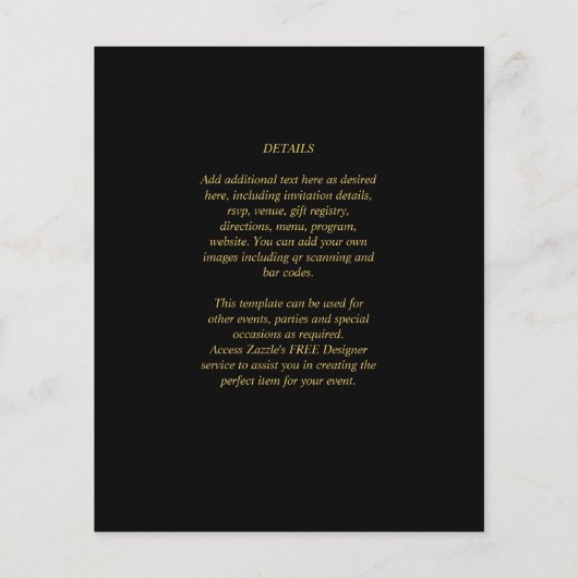 LAAGSTE BUDGET Black Gold MONOCHROME Weddenschap Flyer (Achterkant)