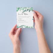 Laagste budget bruiloft brochure met eucalyptusbla (Hand)