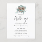 Laagste BUDGET Eucalyptus Greenery Heart Wedding Flyer (Voorkant)