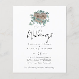 Laagste BUDGET Eucalyptus Greenery Heart Wedding Flyer