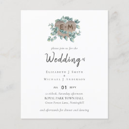 Laagste BUDGET Eucalyptus Greenery Heart Wedding Flyer