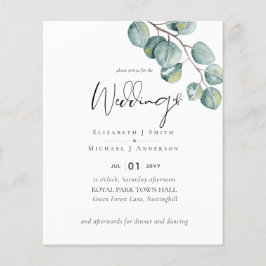 Laagste budget Eucalyptus Greenery Wedding Flyer
