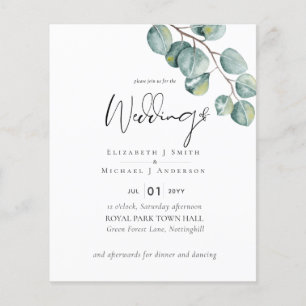 Laagste budget Eucalyptus Greenery Wedding Flyer