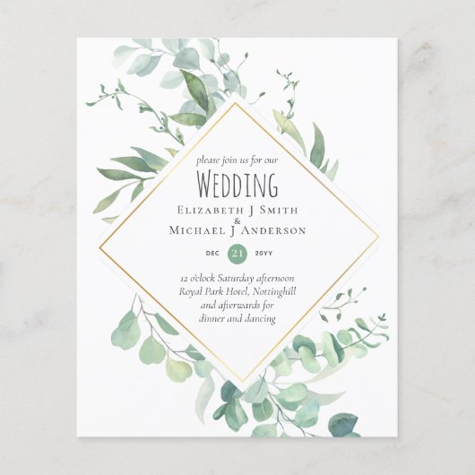 LAAGSTE BUDGET Eucalyptus Greenery's Weduwschap Flyer (Voorkant)