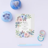 LAAGSTE BUDGET Pink Blue Flowers Weddenschap Flyer (Enkel)