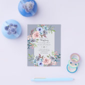 LAAGSTE BUDGET Pink Blue Flowers Weddenschap Flyer (Enkel)